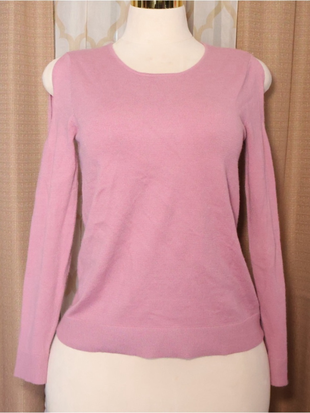 Cato Pink Cold-Shoulder Crewneck Sweater